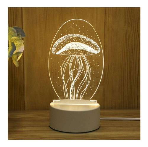 Lámpara Led De Velador 3d Ilusión Diseños 3 Colores Usb 