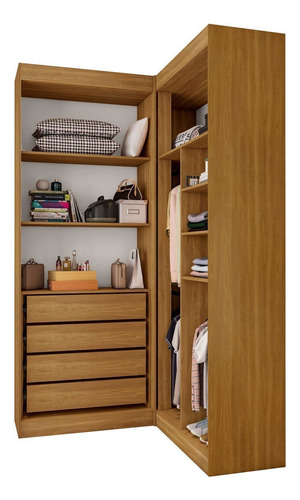Guarda Roupa Closet Casal Sem Portas Canto Em L Com 4 Fawt