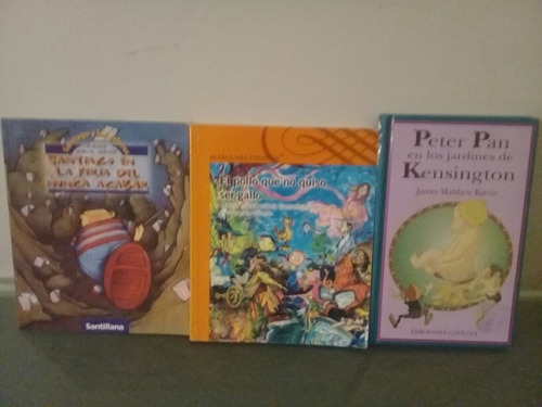 3 Libros Infantiles. Peter Pan.pollo No Quiso Ser Gallo.....