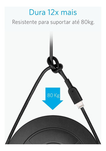 Cabo Lightning Anker Powerline || 1,8 Metros - Preto Preto