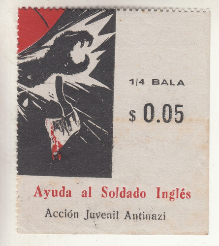 Ephemera Guerra Mundial Bono Uruguay Accion Juvenil Antinazi