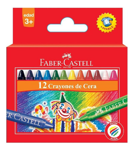 Crayones Crayon Faber De Cera Faber Castell X 12 Colores Color Multicolor