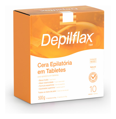 Cera Quente Depilatória Em Tabletes Depilflax Natural 500 G