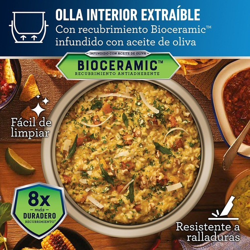 Imagen 4 de 10 de Arrocera Multifunción 10 En 1 Oster® Con Recubrimiento Antia Frecuencia 50