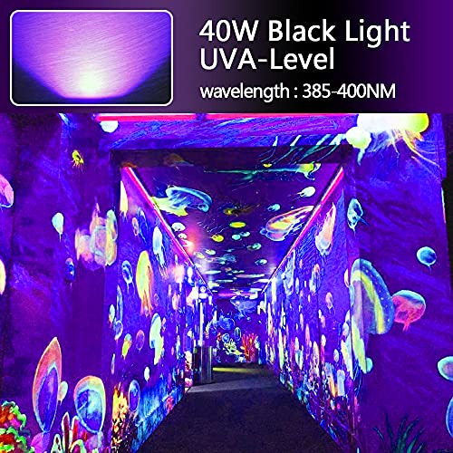 Luz Negra 40w Para Fiesta Glow, Ip66 Impermeable (2 Pack)