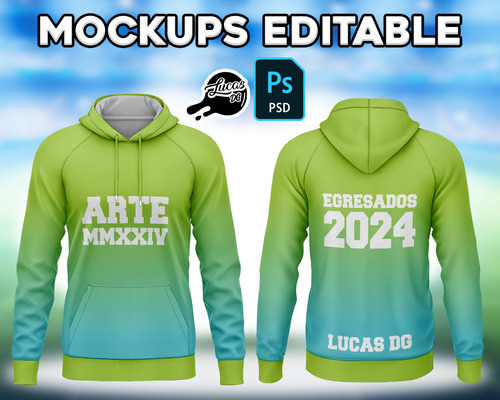 Mockups Editable Psd - Buzo Canguro - Egresados