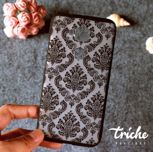 Funda Case Diseño Vintage Flores Negro Huawei Gx8 Triche