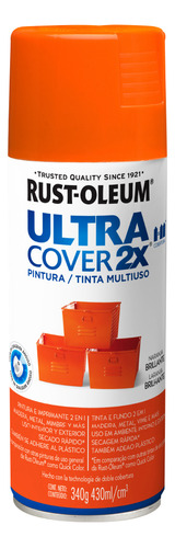 Pintura Aerosol Ultra Cover 2x Naranja Brillante 340gr Ru Pa