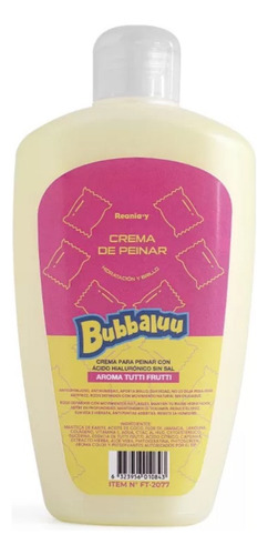Crema Capilar Para Peinar Bubbaluu 250ml Uva Tutti Frutti