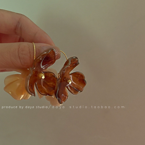 Pendientes De Flores Acrílicos Franceses Retro
