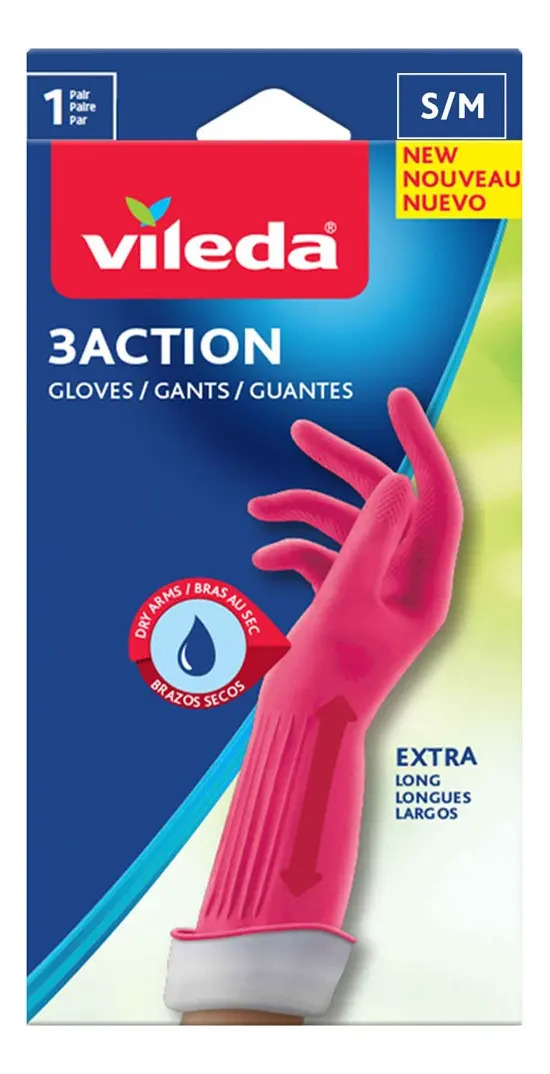 Guantes De Limpieza 3 Action Extra Largos Vileda