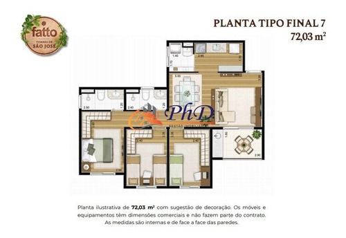 Fatto Torres De São José - Apartamento A Venda No Bairro Jardim Torres São José - Jundiaí, Sp - Ph83076