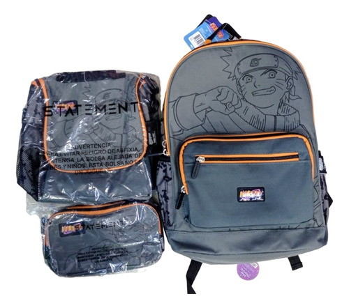 Pack Naruto Clásico Mochila Oficio Lonchera Cartuchera