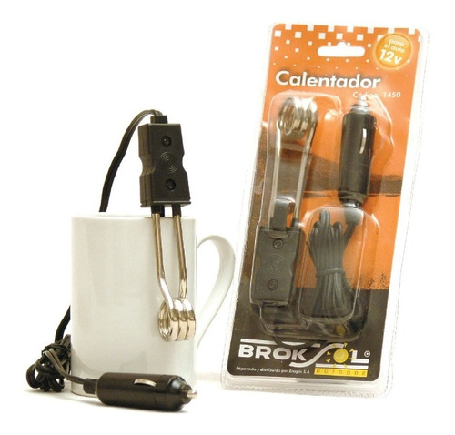 Calentador Inmersion Broksol Agua Termo Mate Auto Camping