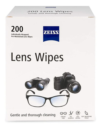 Toallitas Limpiadoras De   Prehumedecidas Zeiss, 200 Un...