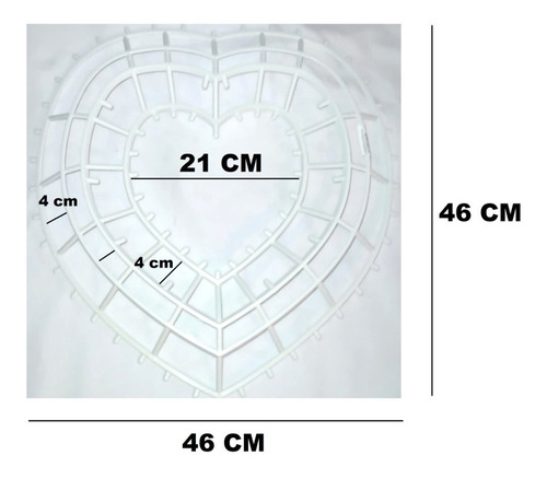 5 Piezas Base Armazon Para Armar Coronas Figura Corazon