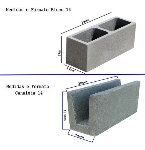 Imagem 2 de 3 de Kit Misto N14 Forma Canaleta E Bloco Vazado 14x19x39