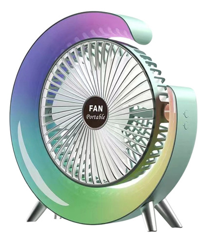 Ventilador Silencioso, Portátil Y Recargable Vía Usb,con Luz