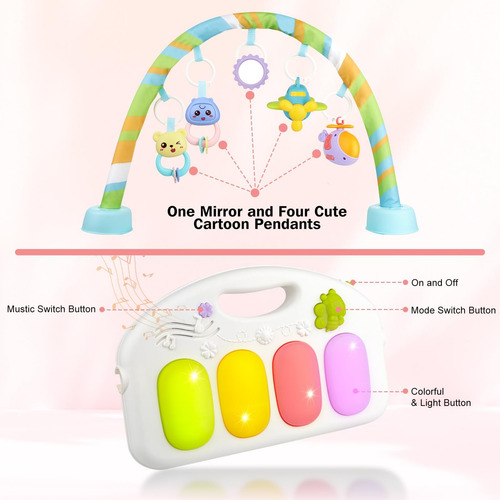Boterlun Baby Kick Gym, Lay & Play 3 In 1 Fitness Music And