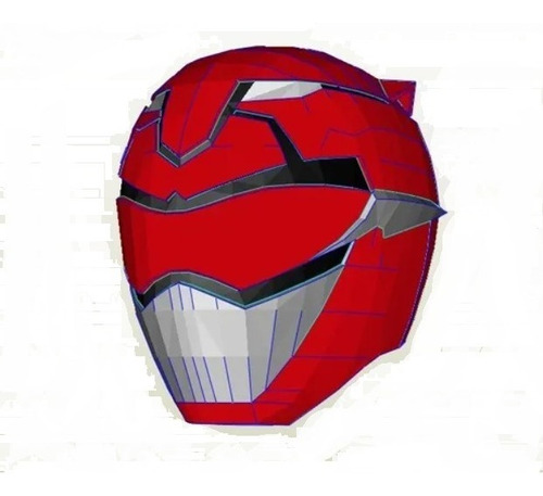 Planos Casco Power Ranger Beast Morphers Red / Rojo Azul 