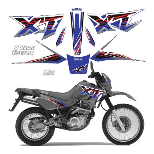 Kit Adesivos Yamaha Xt600 1998 Azul Branco