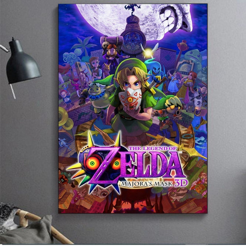 Cuadro Decorativo Zelda Majoras Mask Portada Gamer 40x60cm