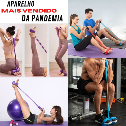 Imagem 2 de 10 de Aparelho De Exercícios Elástico Ginástica Em Casa Academia
