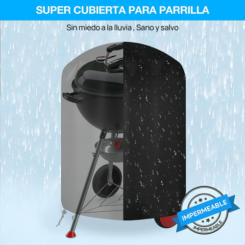 Cubierta para Parrilla de Barbacoa,300D funda asador weber de 29 Pulgadas,impermeables, duradero y conveniente, Anti-UV Cubierta para Asador,Prueba lágrima,con Bolsa de Almacenamiento Impermeable