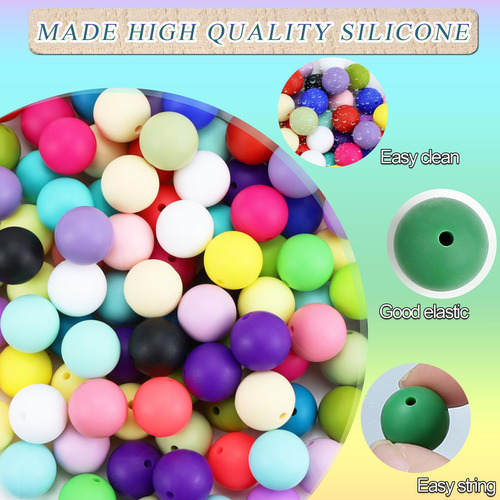 Cuentas De Silicona De 24 Colores Para Manualidades, 120 Uni