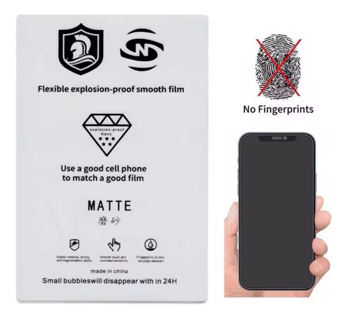 Paquete De 50 Micas Hidrogel Mate Mayoreo Matte Cel