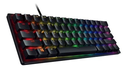 Imagen 3 de 3 de Teclado gamer inalámbrico Razer Huntsman Mini QWERTY Razer Red inglés US color negro con luz RGB