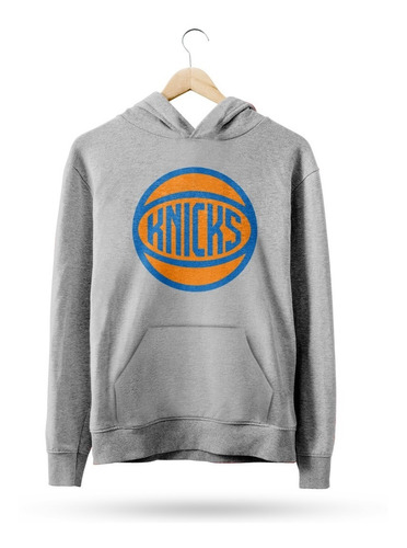  Buzo Canguro Nba New York Knicks Logo Knicks Pelota Gris