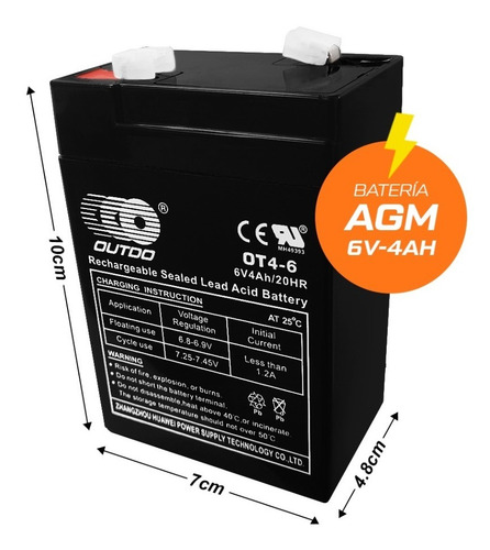 Batería6v 4ah Recargable Autos Juguetes Luces Financiacion