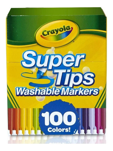 Marcadores Lavables Crayola Super Tips, 100 Colores 