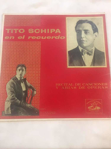 Disco Vinilo Lp Tito Schipa En El Recuerdo Discos Angel Aria