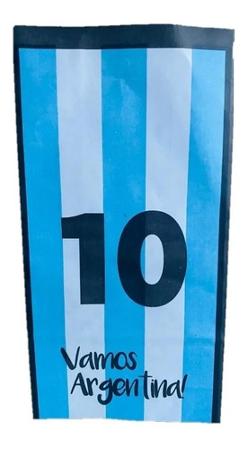 Bolsa Sobre Fuelle De Papel Argentina Mundial Futbol X10 