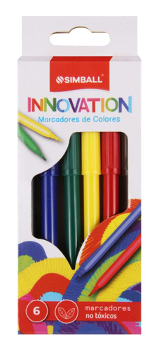 Marcadores Al Agua Escolares Simball Innovation X 6 Colores