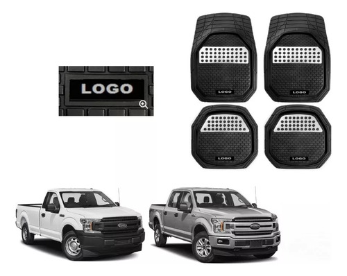 Tapetes 4pz Bandeja 3d Logo Ford F-250 2015 - 2018 2019 2020