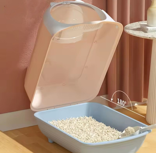 Caja De Arena Para Gatos Con Tapa Neutraliza Olores Con Pala Verde