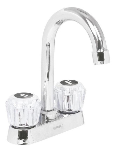 Mezcladora Lavabo 4'' Cuello Bar Acrílico Foset 49277