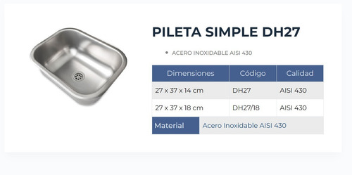 Combo Grifería Cocina Monoc Fv+ Pileta Bacha Acero Inox Dh27