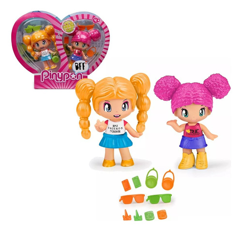 Pinypon Mejores Amigas Bff  Set X 2 Con Accesorios Original 