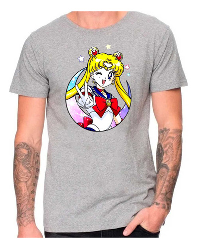Remera Sailor Moon Serena Anime Takeuchi 100% Algodon 1087