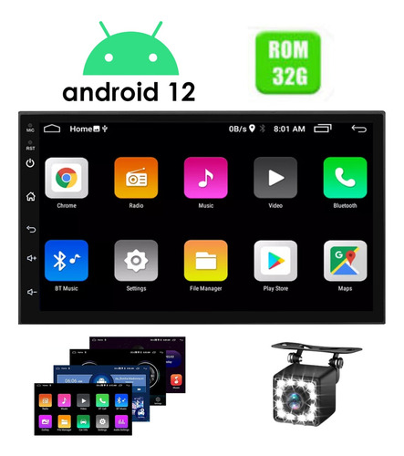 Radio Multimedia Android Con Wifi Gps Bt + Camara Reversa 