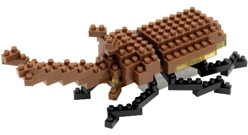 Nanoblocks Insectos Escarbajo Japones Rinoceronte Café