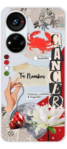 Funda Para Zte Mujer Signo Zodiaco Cáncer Con Tu Nombre