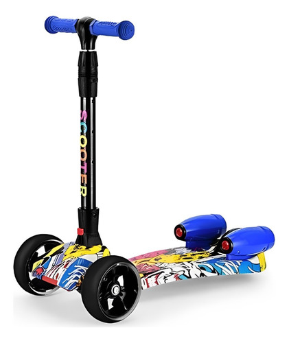 Patineta Scooter Con Humo Para Niños Bluetooth Luces Led Color Graffity