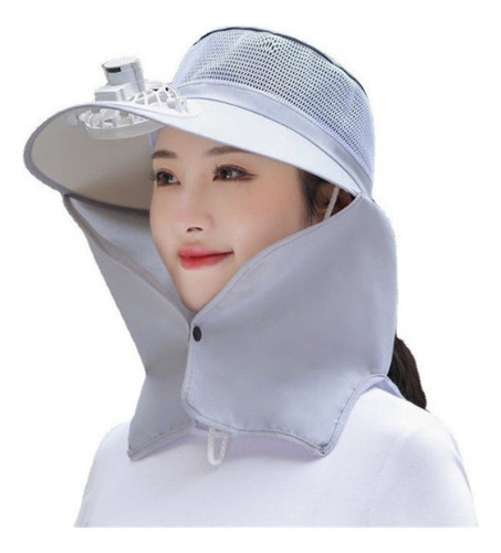 Sombrero For El Sol Con Ventilador Recargable For Mujer