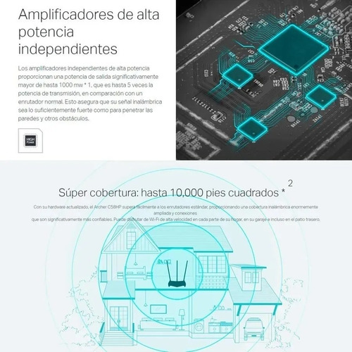 Imagen 4 de 7 de Router Rompemuros Wifi Tp-link Archer C58hp Ac1350 Dualband