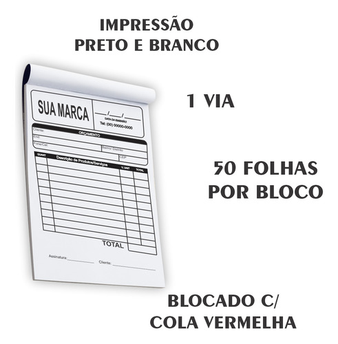 40 Blocos De Pedido/orçamento Personalizado 14x10 - 2000 Fls
